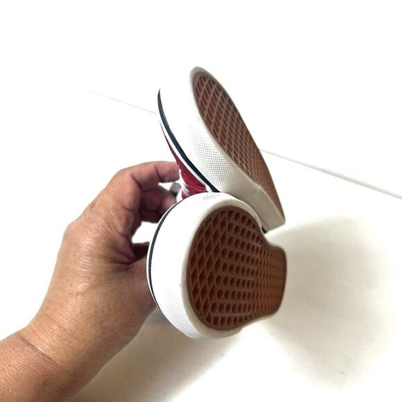 Vans Off The Wall Kid Toddler 7 Suede/Canvas Lace Up Shoe Sneaker Red Sk8 Hi Zip - Picture 7 of 12